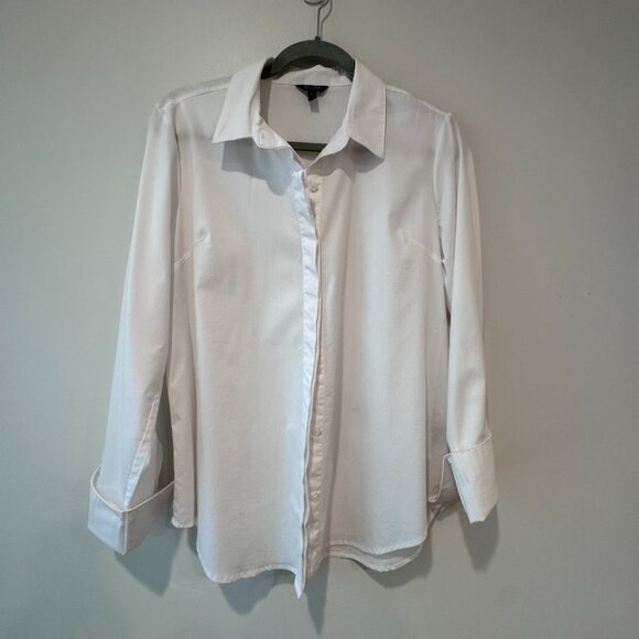 🤍 Bogari Designed in Italy White Button Down Shirt – Women’s Sz L - Picture 1 of 8